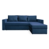Угловой диван Лунден Синий велюр