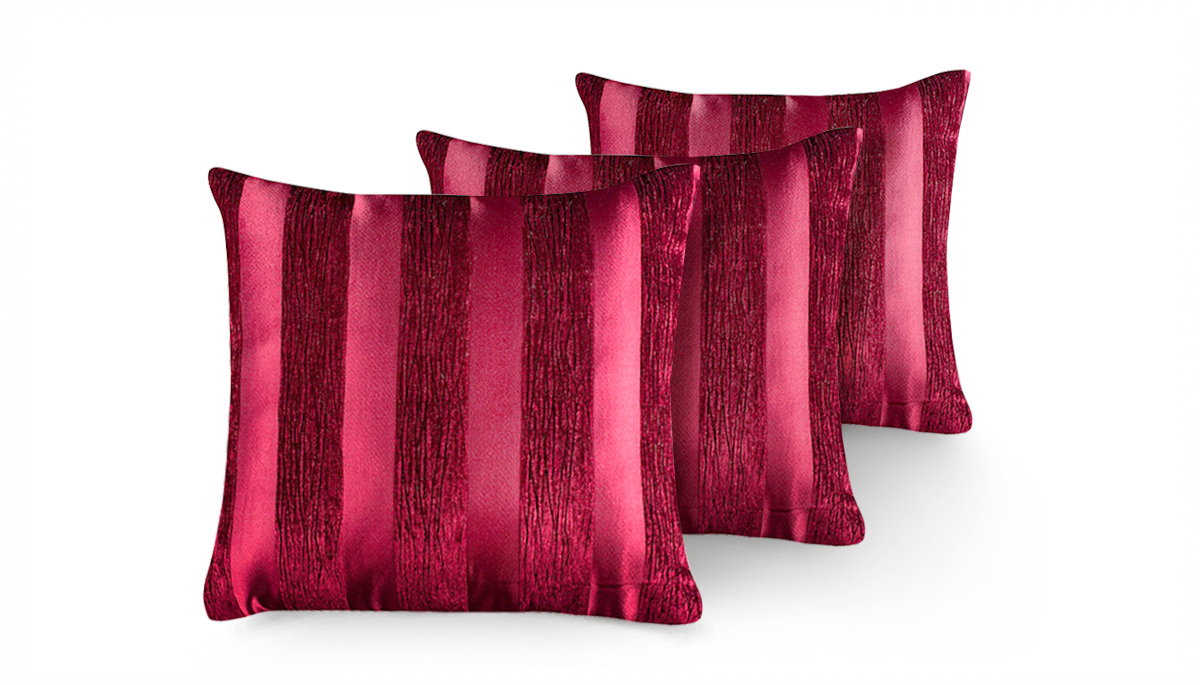 Три декоративные подушки GOLDEN гранатовый