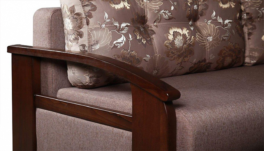 Анкона Д Прямой диван еврокнижка с деревянным подлокотником