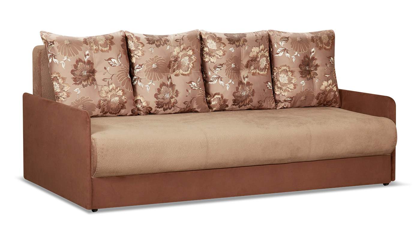 Прямой диван Сидней бежевый-коричневый