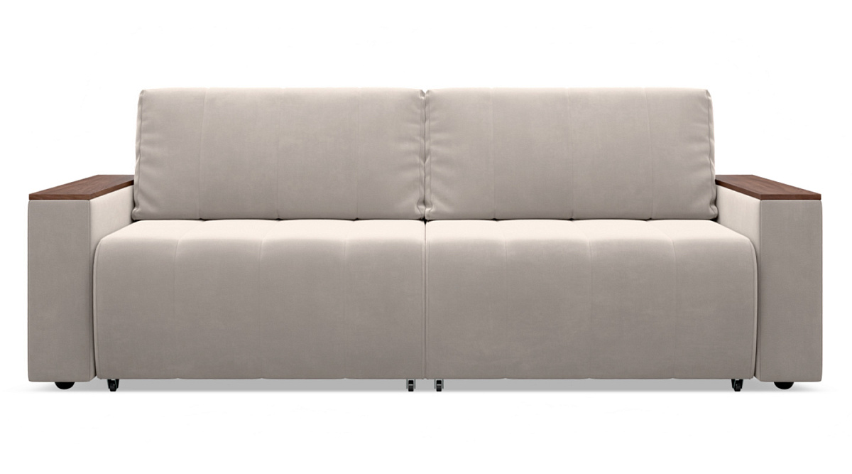 Прямой диван еврокнижка Осака Молочный велюр