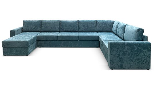 П-образный диван Дания Голубой велюр