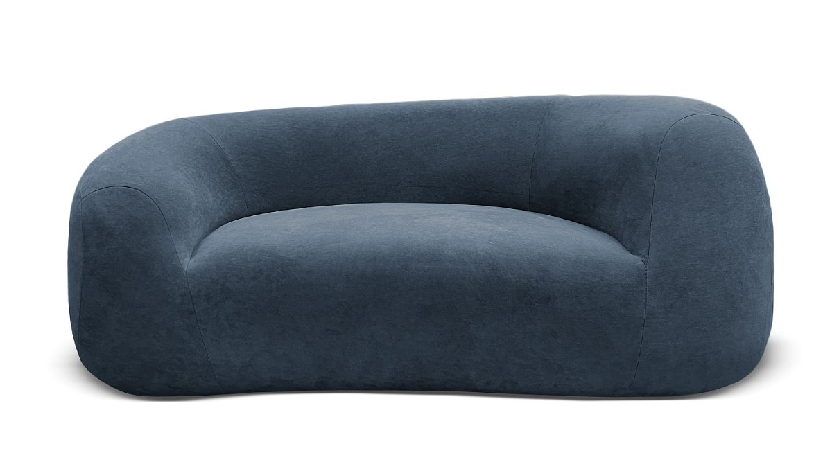Прямой диван Вирджиния Синий велюр