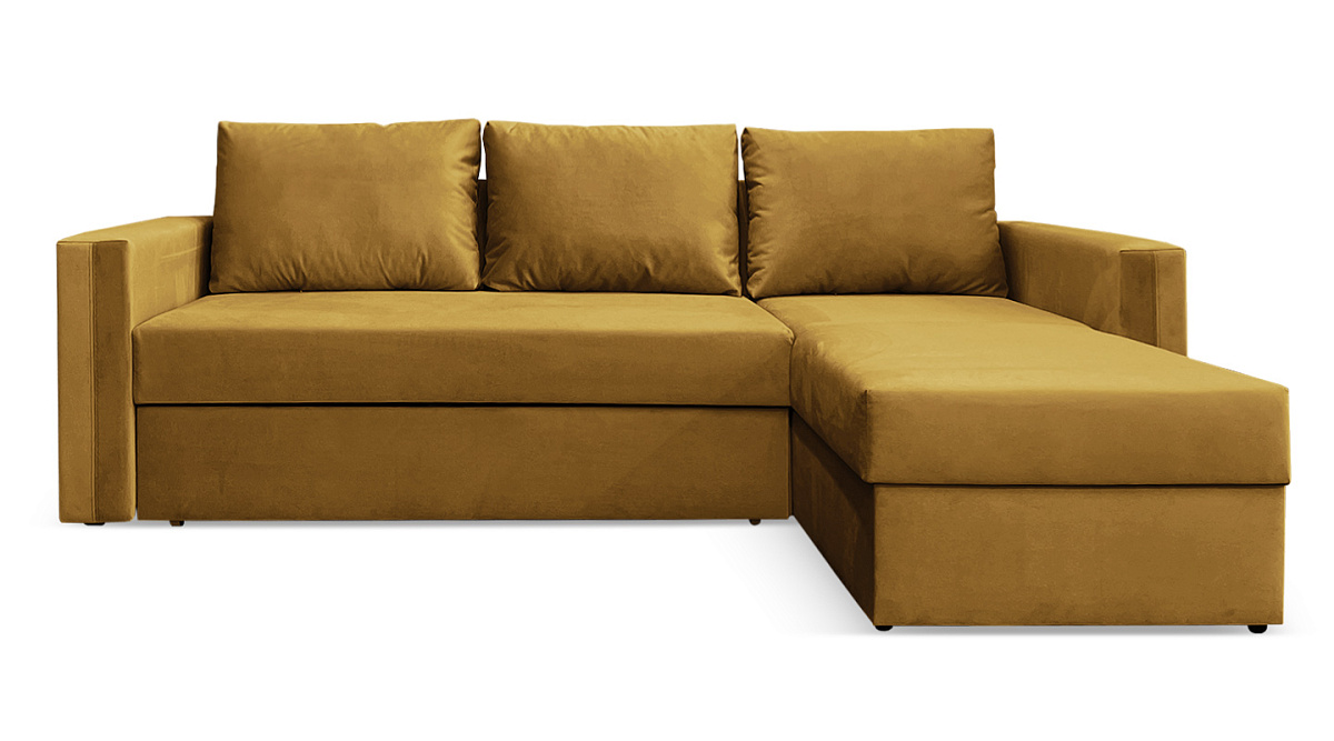 Угловой диван Лунден Горчичный