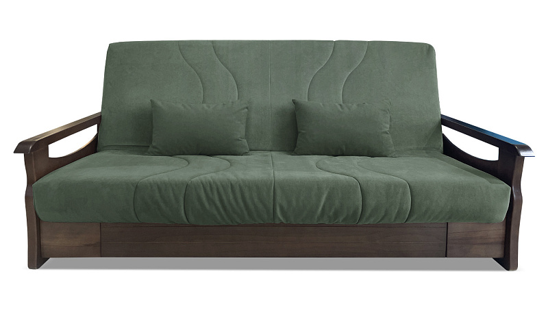 Прямой диван Келла с деревянным подлокотником
