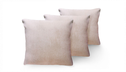 Три Декоративные подушки GOLDEN флок бежевый