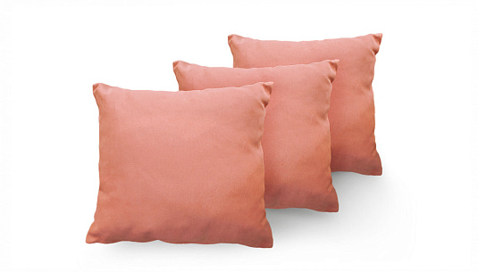 Три декоративных подушки STEEL коралл