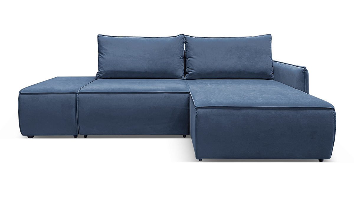 Угловой диван Киото Синий велюр